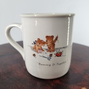 Vintage 1985 Hallmark Mug Mates Teddy‎ Bear Bearing It Together Coffee Mug Japan